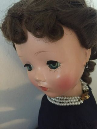 Vintage 1950s Madame Alexander Cissy Doll With Tagged Navy Dress 3