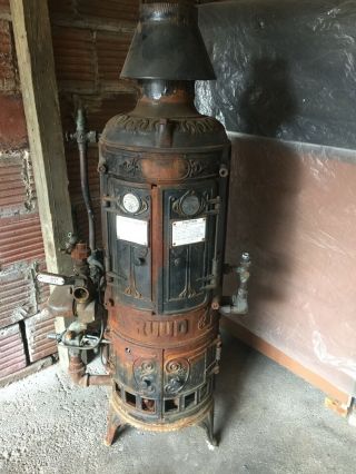Ruud No.  3 Antique Instantaneous Water Heater,  Circa 1928 Cast Iron & Copper