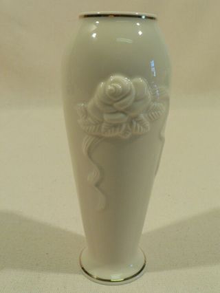 Lenox Rose Blossom Vase Gold Trim,  Cream Color