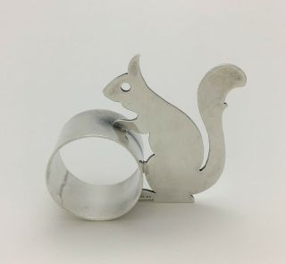 Fabulous Vintage Figural Sterling Silver Napkin Ring " Squirrel "