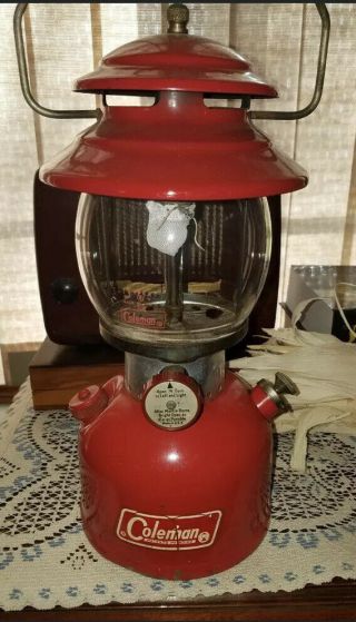 Vintage 1969 Coleman Lantern 200 A Red Usa Well
