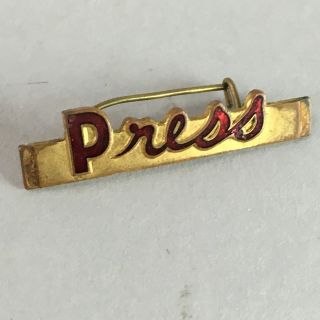 Japanese Small Badge Vtg Metal Brooch School Pin Rectangle Press J734