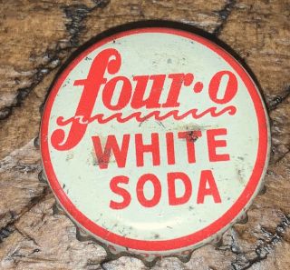 Rare 1930s Cork Lined Bottle Cap Crown Four - O White Soda Coca - Cola Virginia Minn