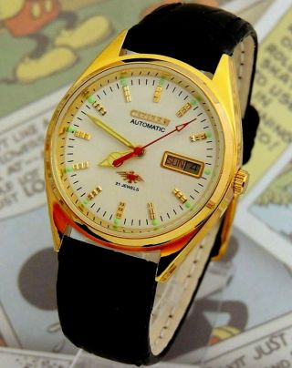 Citizen Vintage Gold Plated Automatic Day/date 8200 Mens Watch