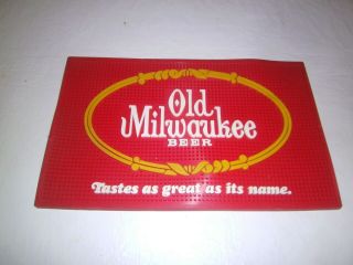 Vintage Old Milwaukee Beer Rubber Bar Mat 1977 Tastes As Great As It’s Name Euc