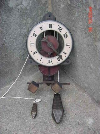 Vintage Buco Baumann Swiss Wooden Wall Clock