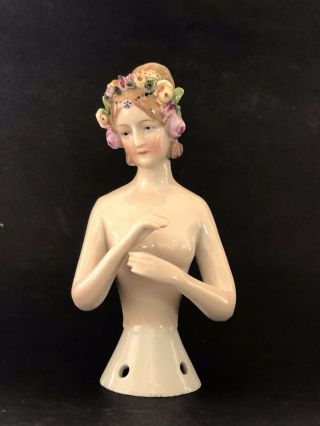 Antique Porcelain Half Doll Art Deco Lady Goebel Awesome Design