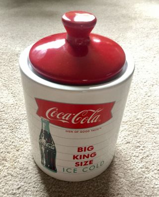 Gibson Coca Cola Coke Big King Size Ice Cold Bucket Or Cookie Jar 9 1/2 " X 6 "
