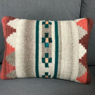 Zapotec Cushion Pillow Hand Woven Wool Mexican Arts Oaxaca Southwestern 18 X 14