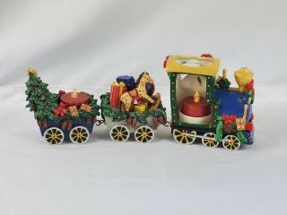 PartyLite - 3 piece Santa ' s Christmas Train Tealight Holder w/o Box Retired 2