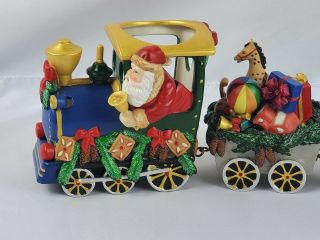 PartyLite - 3 piece Santa ' s Christmas Train Tealight Holder w/o Box Retired 3
