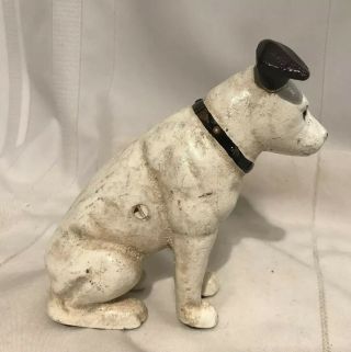 Vintage 1900’s Cast Iron Bank RCA Mascot Dog Nipper Glass Eyes 3