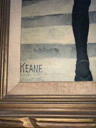 Large Vintage MARGARET KEANE Framed THE WAIF Handsigned by WALTER KEANE Print 2