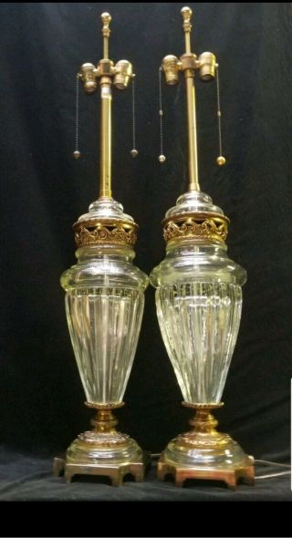 Vintage Mid - Century Seguso Crystal Murano Glass Marbro Table Lamp C.  1950