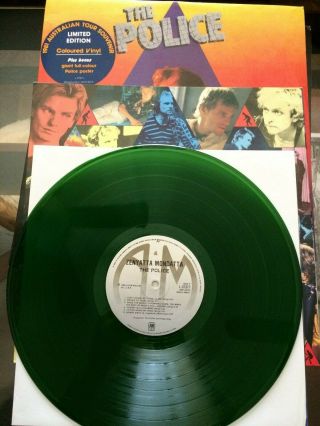 The Police - Zenyatta Mondatta Lp - Rare Aussie Emerald Green Vinyl W/ Poster