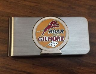 Gilmore Gas Station & Oil For Automobiles Silver Vintage Money Clip Holder