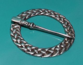 Vintage Scottish Sterling Silver Celtic Arts Iona Annular Brooch A Ritchie