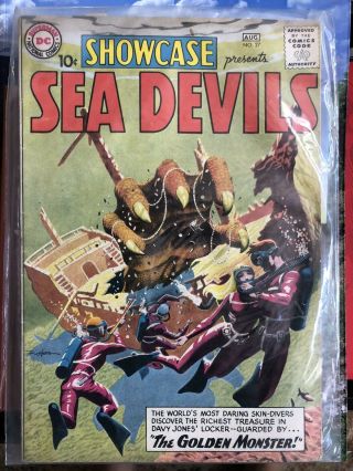 Showcase No.  27 Dc Aug.  1960 Fine 1st App.  Sea Devils Heath Greytone Cover & Art