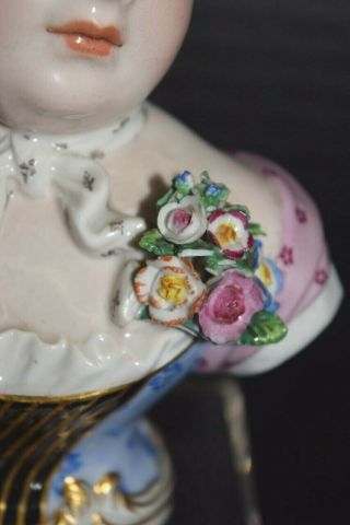 Fine Antique Meissen Porcelain Bust of a Child with Flowers 2