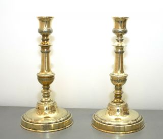 Antique French Pair Gilt Bronze Candlesticks Louis Xvi 18th.  C