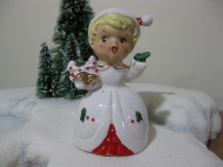 Vtg Antique Lefton Napco Porcelain Christmas Angel Bell Kitschy