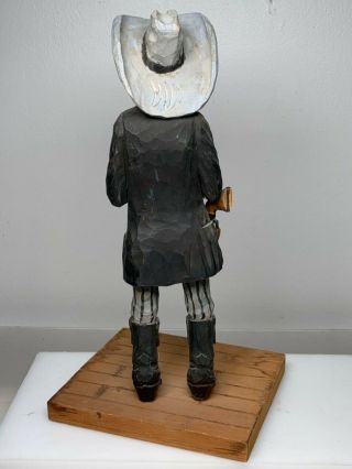 Rare VTG BUD ODELL Carved Wood Cowboy SHERIFF w Tobacco Andy Anderson Stepson 3