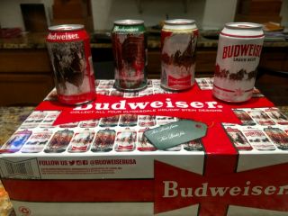 Budweiser Limited Edition Holiday Beer Cans.  Complete Set Of The Clydesdale.