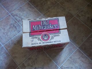 Vintage Old Milwaukee Beer Bottle Case Box Schlitz Brewing Wisconsin Wi.  Bar
