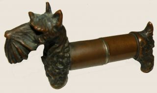 Rare Antique Scottie Dog Sculpture Bronze Lighter