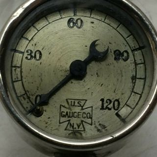 Vintage US Gauge Co.  NY Antique Pressure Gauge 0 - 120 3