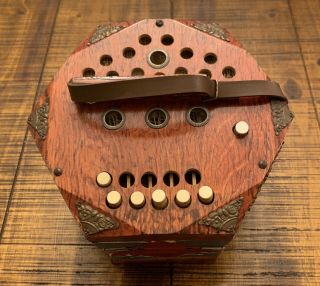 Vintage Concertina Squeezebox Accordion Musical Instrument