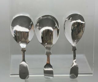 Three Vintage English Nickel Silver Tea Caddy Spoons Stamp On The Base C1930s