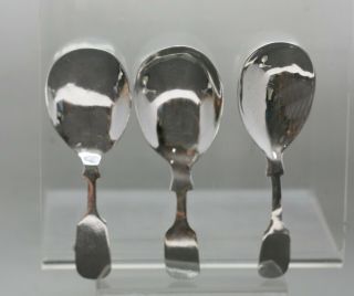 Three Vintage English Nickel Silver Tea Caddy Spoons Stamp On The Base c1930s 3