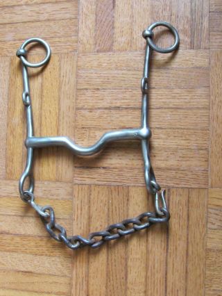 Antique August Buermann Star Steel Silver Horse Bridle Bit,  With Chain
