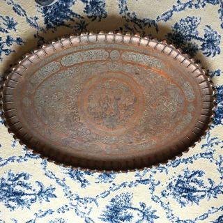 Antique Copper Tray From Lebanon - In The Usa