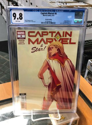 Cgc 9.  8 Captain Marvel 8 Second Print 1st Appearance Of Star Marvel Comics