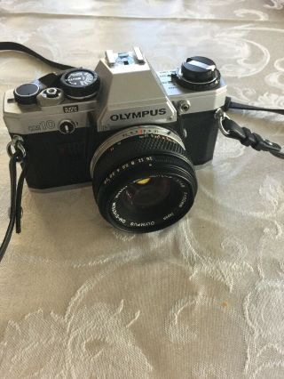 Vintage Olympus Om - 10 35mm Slr Film Camera With 50 Mm Lens