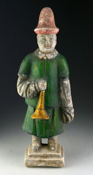 Sc A Chinese Ming Dynasty Pottery Attendant / Musician,  1368 - 1644