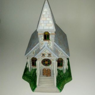 Partylite Olde World Village 2 Retired Collectable Church Candle Holder