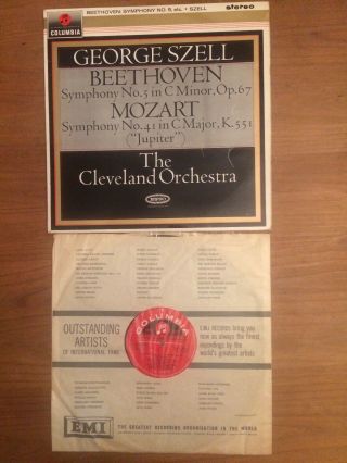 Sax 2552 George Szell Beethoven Symphony No 5 Mozart No 4 S/c Ed1 1964 Steteo