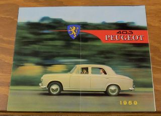 1959 Peugeot 403 Sedan Automobile Brochure