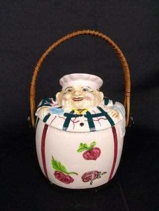 Vintage Ceramic Royal Sealy Chef Themed Cookie Jar Made In Japan