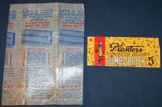 Planters Mr.  Peanut Jumbo Block Wrapper W/coupon Sleeve