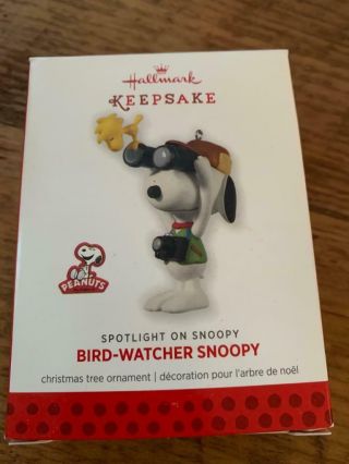 Hallmark Keepsake Ornament Spotlight On Snoopy Birdwatcher Bird - Watcher 2013 16