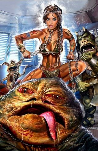 13x19 Greg Horn Signed Star Wars Comics Art Print / Litho Slave Leia W/ Jabba