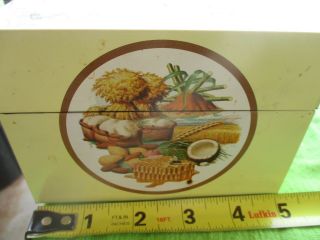 Vintage Recipe Box Holder Cw Post Cereal Yellow Metal 1960 