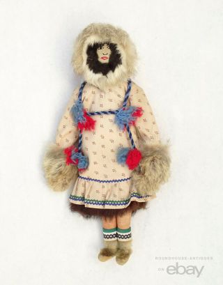 Vtg.  Native American Indian Eskimo Inuit Athabaskan Alaska Doll