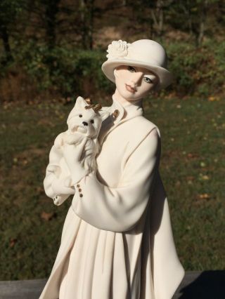 Vtg 1993 Giuseppe Armani Figurine Statue Young Lady With Yorkshire 0486f Italy