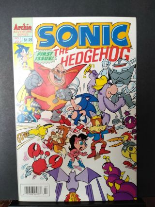 Sonic The Hedgehog Comic 1 Near - 9.  2 Archie First Issue 1993 Comic Book