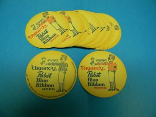 20 Vintage Pabst Blue Ribbon Beer Bartender Coasters Milwaukee Wisconsin Newark